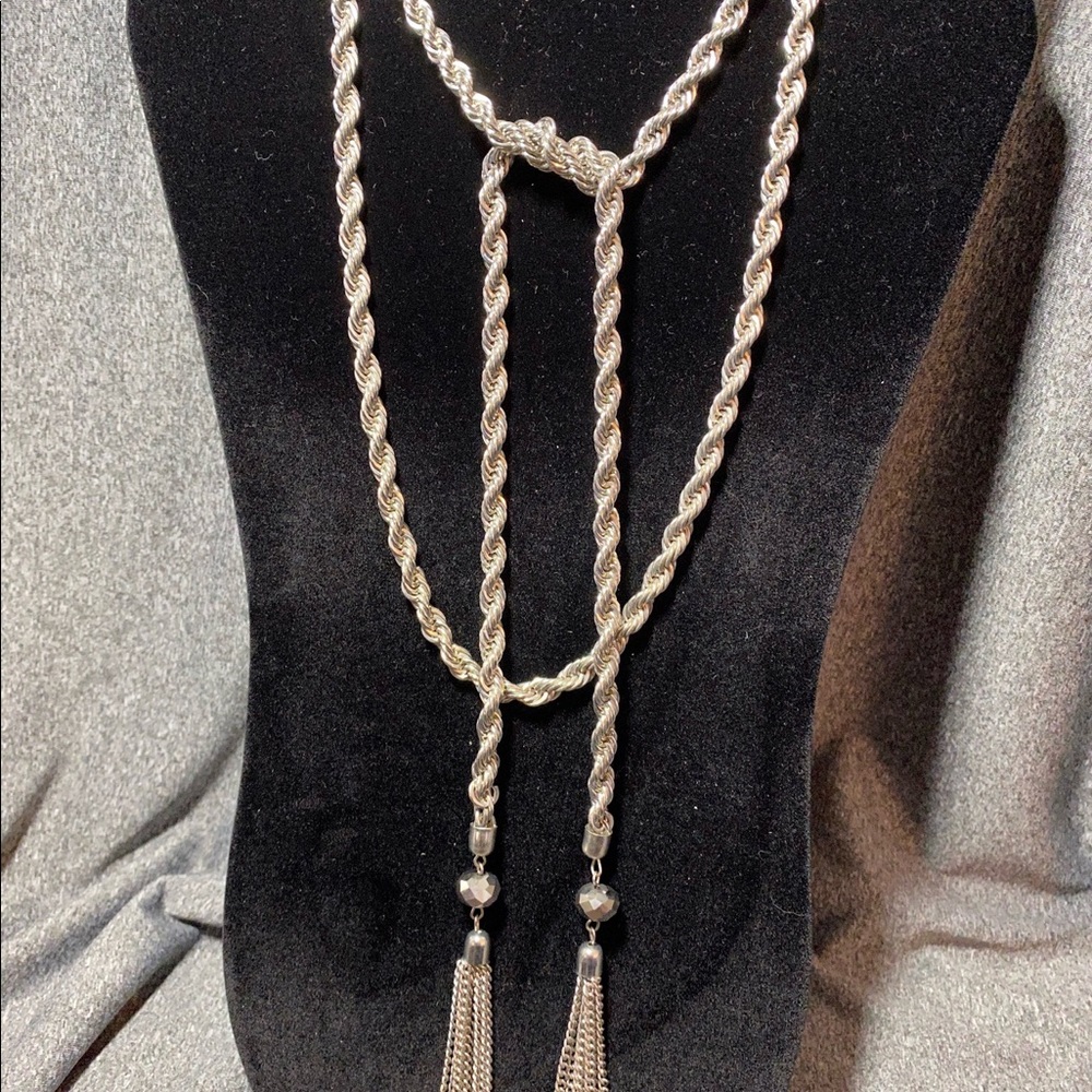 Silver Tassel Tie Bracelet #144